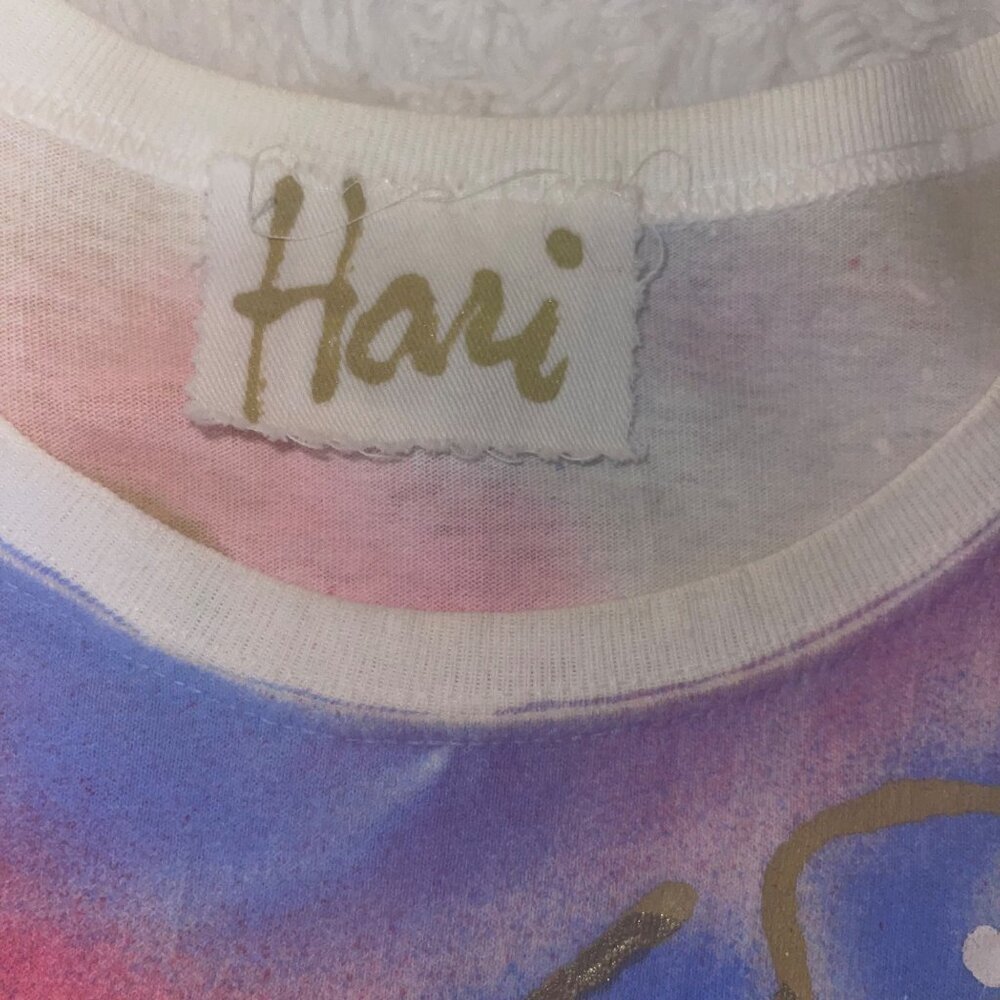 Hari Vintage Womens Tee Shirt Size Large Hand Painted Palm Springs Pure Cotton - Picture 3 of 10